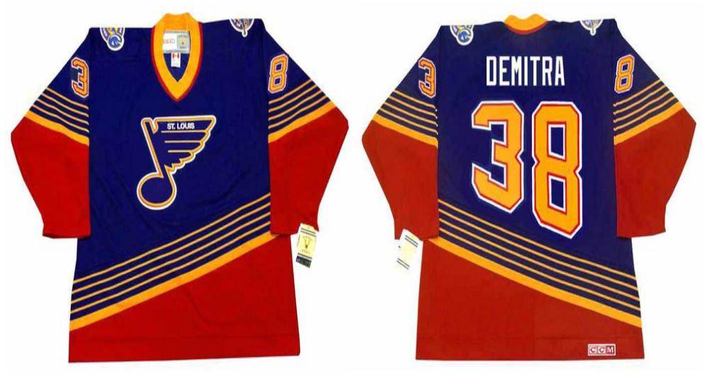 2019 Men St.Louis Blues 38 Demitra blue style #2 CCM NHL jerseys